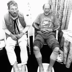 Ian Botham and Chris Lander Soak Feet Print (00481)