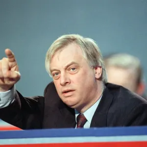 Chris Patten at the launch of the Conservative party election manifesto. 18th March 1992 Chris Patten at the launch of the Conservative party election manifesto. 18th March 1992