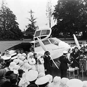 Christening of Britains first air ambulance by English aviation pioneer Mrs