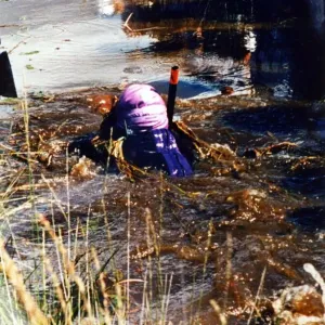 Christine Davies, ex Welsh champion bog snorkeller. 7th September 1998