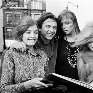 Christine Keeler, David Bailey, Penelope Tree and Marianne Faithfull at a party in a club