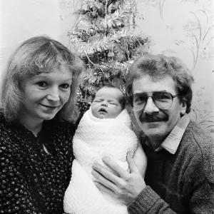 Christmas day baby. Teesside, circa 25th December 1985