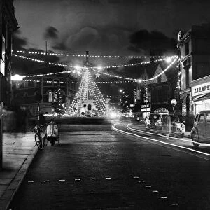The Christmas lights at Charing Cross, Birkenhead are tested before the official switch