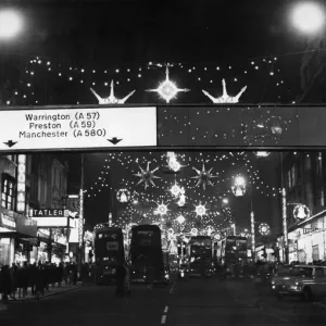 Christmas lights display in Church Street, Liverpool 24th November 1967