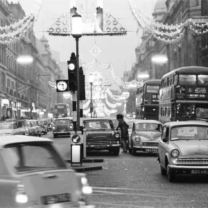 Christmas lights in Regents Street, London, Sunday 1st December 1968 Christmas lights in Regents Street, London, Sunday 1st December 1968