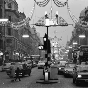 Christmas lights in Regents Street, London, Sunday 1st December 1968 Christmas lights in Regents Street, London, Sunday 1st December 1968