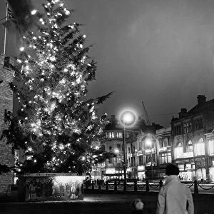 A Christmas Scene outside Cardiff Castle, Circa 1960