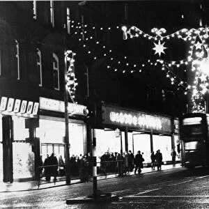 Christmas Street Lights on Church Street, Liverpool, England