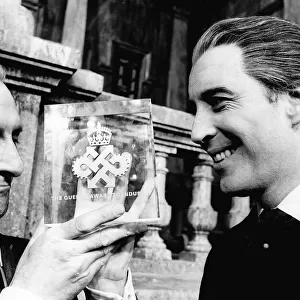 Christopher Lee with Peter Cushing with the The Queen