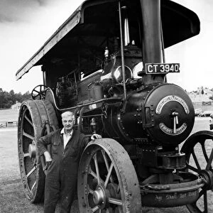 Chuffed: Mr Benjamin Stafford with his Fowler road locomotive at Beamish Museum