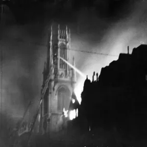 A church in The Blitz. - London. Church not identified A church in The Blitz. - London. Church not identified