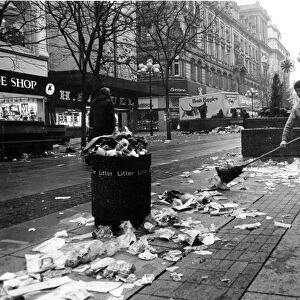 Church Street, Liverpool, England. Sweeping up the littler Picture