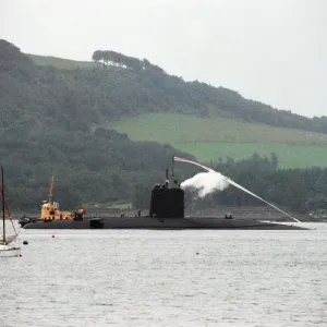 The Churchill class nuclear submarine HMS Conqueror leaves Her Majestys Naval Base The Churchill class nuclear submarine HMS Conqueror leaves Her Majestys Naval Base