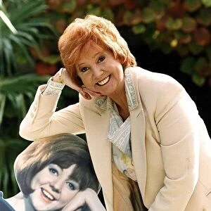 Cilla Black celabrates Thirty years in showbusiness along side a cardboard cut out