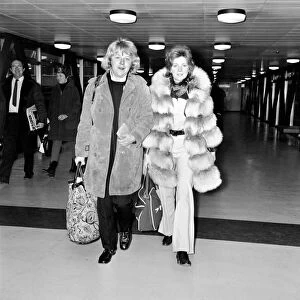 Cilla Black leaves London Airport for Zurich / Switzerland, with her husband Bobby