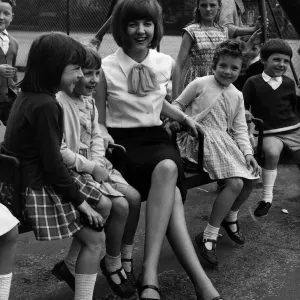 Cilla Black Print in Coram Fields Playground London Cilla Black Print in Coram Fields Playground London
