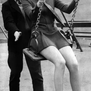 Cilla Black on a Swing in Edinburgh Print, 6th May 1968