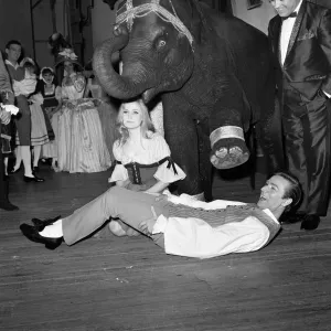 Cinderella rehearsals at the Manchester Palace Theatre. Tanya the Elephant did not put