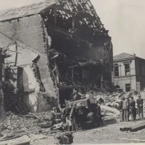 A cinema suffered severe damage during an enemy air raid over a North East coast town A cinema suffered severe damage during an enemy air raid over a North East coast town