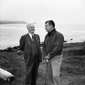 Clark Gable, famous film star, photographed at Newquay (Cornwall) Golf Course
