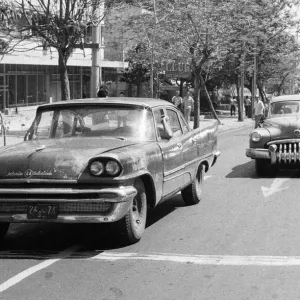 Classic American cars on the streets of Havana, Cuba 21st May 1978