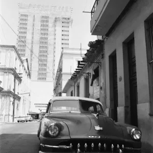 A classic American De Soto car seen here in the back streets of Havana