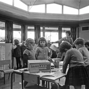 Print of Classroom at St Mary Redcliffe Nursery School, Bristol (1967) Print of Classroom at St Mary Redcliffe Nursery School, Bristol (1967)