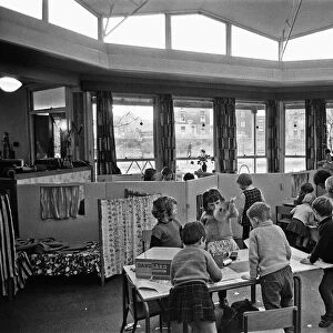 Classroom at St Mary Redcliffe Nursery School, Bristol. The school has been built into