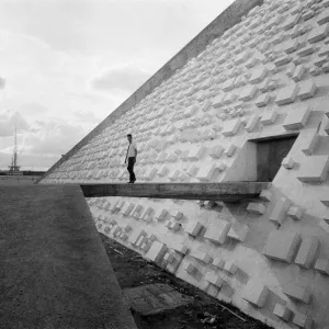 The Claudio Santoro National Theater, a multi-theater building in Brasilia, Brazil