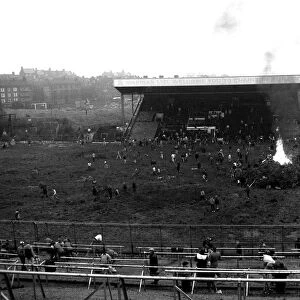 Clearing up at Charlton Athletics football ground, The Valley