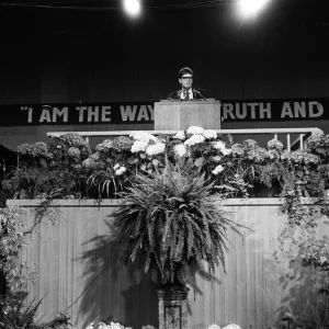 Cliff Richard attends the Billy Graham service at Earls Court. 16th June 1966 Cliff Richard attends the Billy Graham service at Earls Court. 16th June 1966