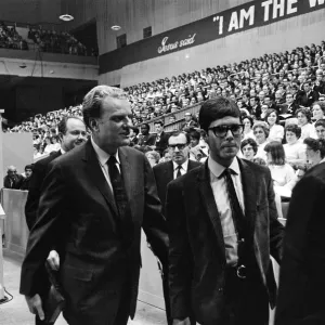 Cliff Richard attends the Billy Graham service at Earls Court. 16th June 1966 Cliff Richard attends the Billy Graham service at Earls Court. 16th June 1966