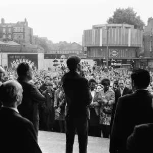 Cliff Richard attends the Billy Graham service at Earls Court. 16th June 1966 Cliff Richard attends the Billy Graham service at Earls Court. 16th June 1966