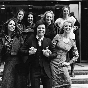 Cliff Richard with the dancers Pans People. Cliff Richard was voted Mr