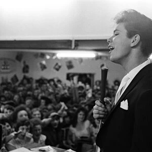 Cliff Richard at the Girls and Boys exhibition. 18th August 1959