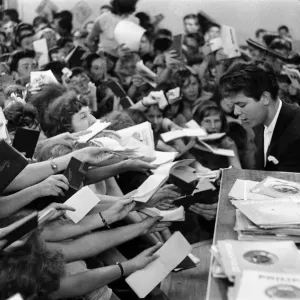 Cliff Richard at the Girls and Boys exhibition. 18th August 1959 Cliff Richard at the Girls and Boys exhibition. 18th August 1959