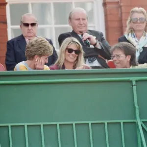 Cliff Richard joins Princess Diana in the royal box at the Stella Artois tennis Cliff Richard joins Princess Diana in the royal box at the Stella Artois tennis