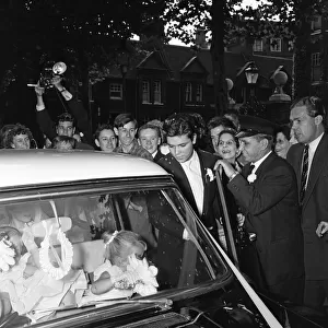 Cliff Richard pictured at the wedding of Miss Ann Findley and Mr Bruce Welch. August 1959