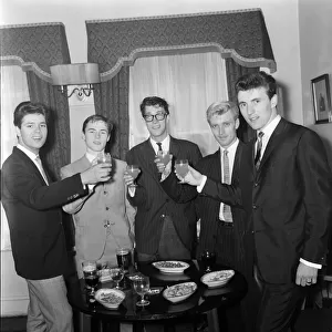 Cliff Richard and The Shadows, left to right, Cliff Richard, Tony Meehan, Hank B Marvin