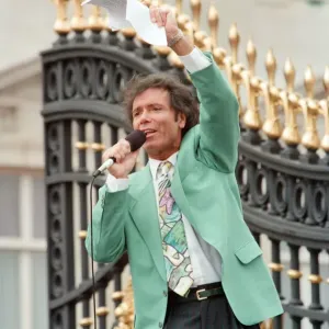 Cliff Richard at Buckingham Palace VE Day Print 1995 Cliff Richard at Buckingham Palace VE Day Print 1995