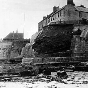 The cliffs at Cullercoats which are in danger of falling into the sea