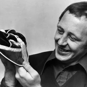 Clive Shell with Welsh International Rugby Cap Print 1973