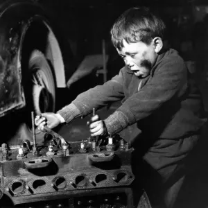 1952 Print of 6 Year Old David Redford in Uckfield Garage 1952 Print of 6 Year Old David Redford in Uckfield Garage
