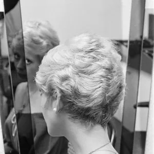 Close cropped hair fashion at Saks Hairdressing, Middlesbrough, Circa 1977 Close cropped hair fashion at Saks Hairdressing, Middlesbrough, Circa 1977