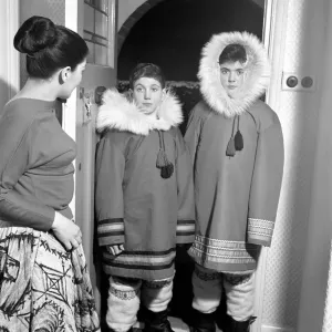 Clothing: Eskimo Coats: Mrs. Betty Wyatt teaches Eskimos on Baffin Island seen here