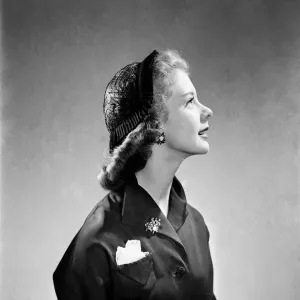 Ribbon Veiling Hat Print, June 1952