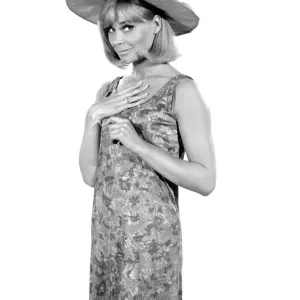 Clothing: Fashion: Hats: Woman wearing umbrella hat. Model: Marilyn Rickard Clothing: Fashion: Hats: Woman wearing umbrella hat. Model: Marilyn Rickard