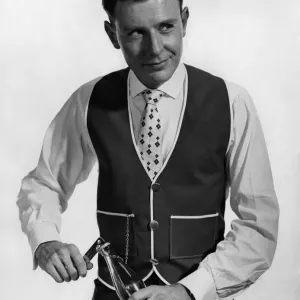 Clothing: Fashion: Menswear: Waistcoats. August 1958 Clothing: Fashion: Menswear: Waistcoats. August 1958