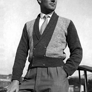 Clothing: Fashion: Menswear: Waistcoats. October 1955 P021601