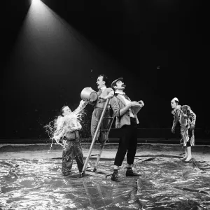 Clowns at a Bertram Mills Circus performance. 19th December 1958